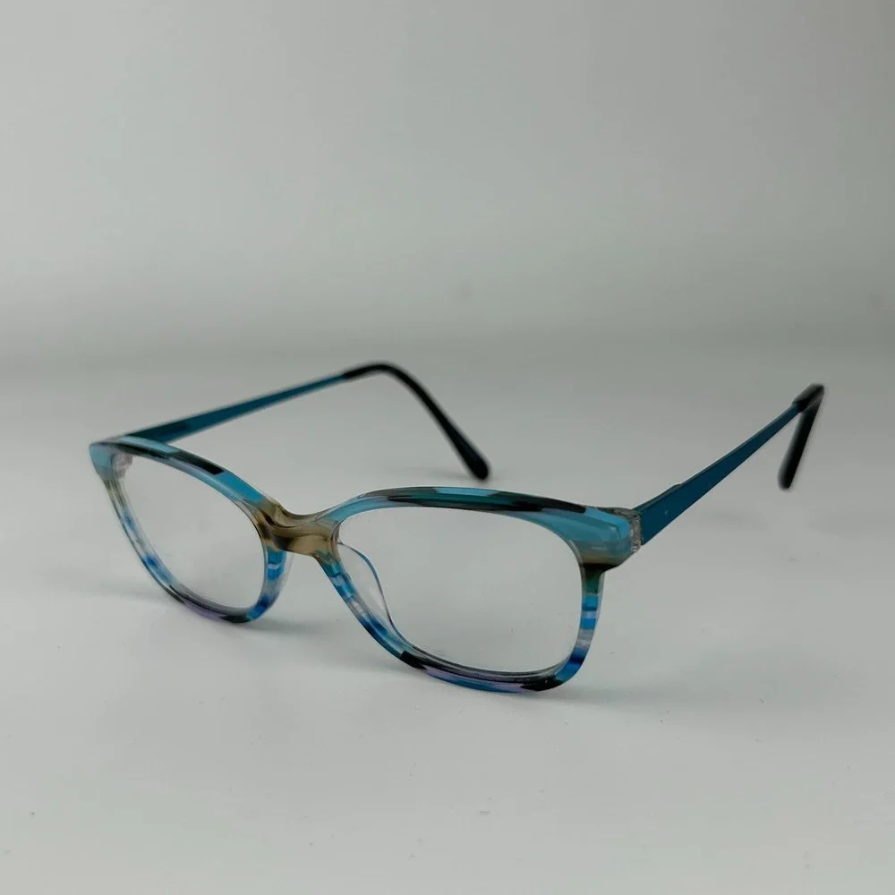 Outspoken Women's Eyeglasses Frame Blue Plastic Cat Eye Full Rim 51-16-135‎ mm